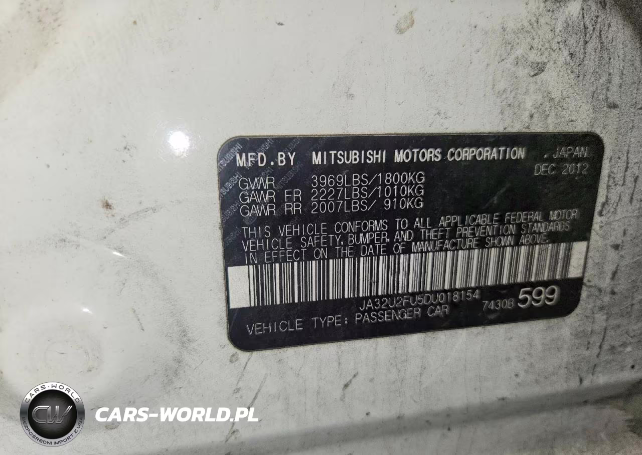 2013 Mitsubishi Lancer VIN:JA32U2FU5DU018154 - 12