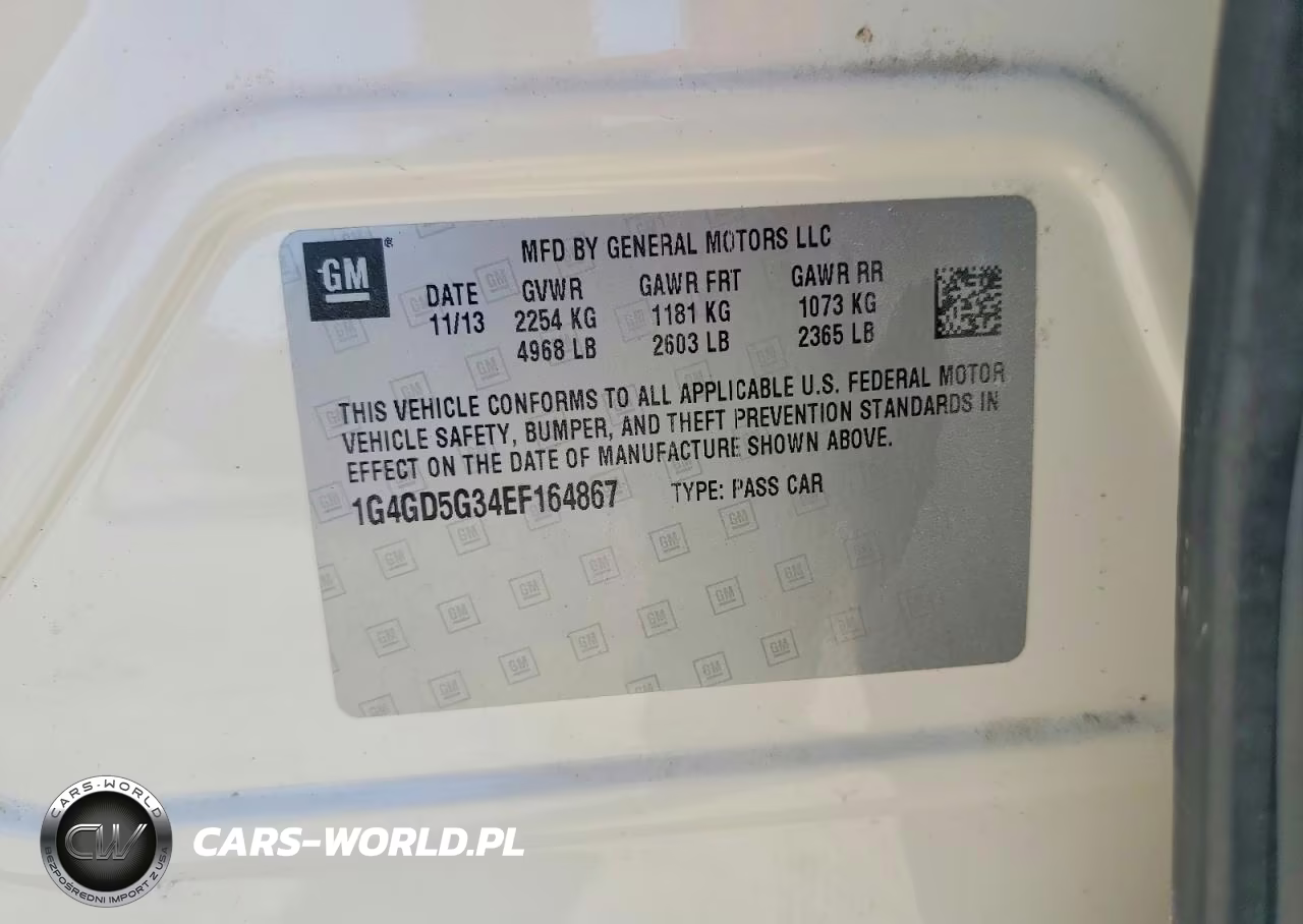 2014 Buick Lacrosse Premium VIN:1G4GD5G34EF164867 - 12