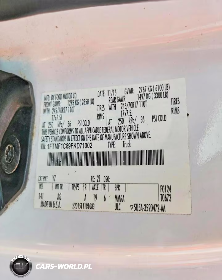 2015 Ford F150 VIN:1FTMF1C89FKD71002 - 12