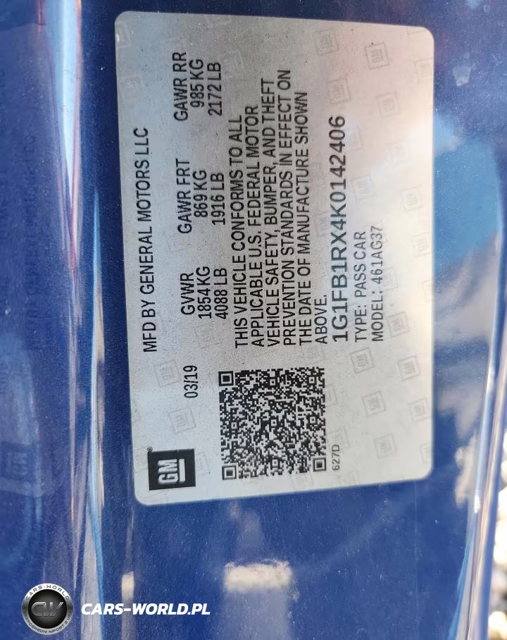 2019 Chevrolet Camaro Ls VIN:1G1FB1RX4K0142406 - 12