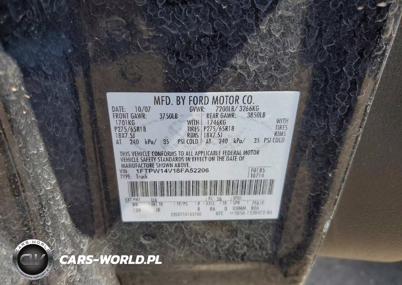 2008 Ford F150 Supercrew VIN:1FTPW14V18FA52206 - 12