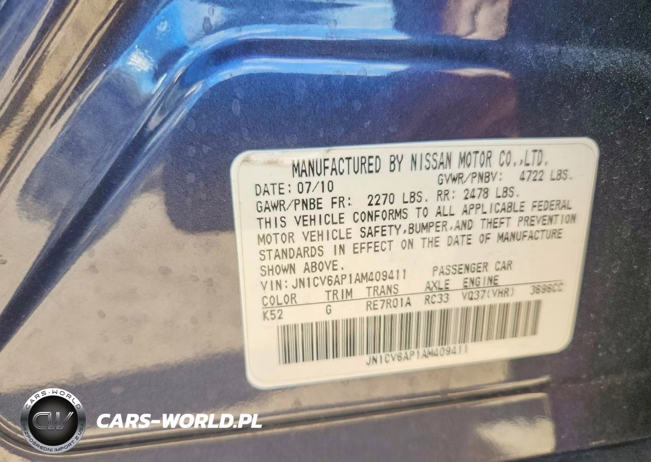 2010 Infiniti G37 Sedan Base VIN:JN1CV6AP1AM409411 - 12