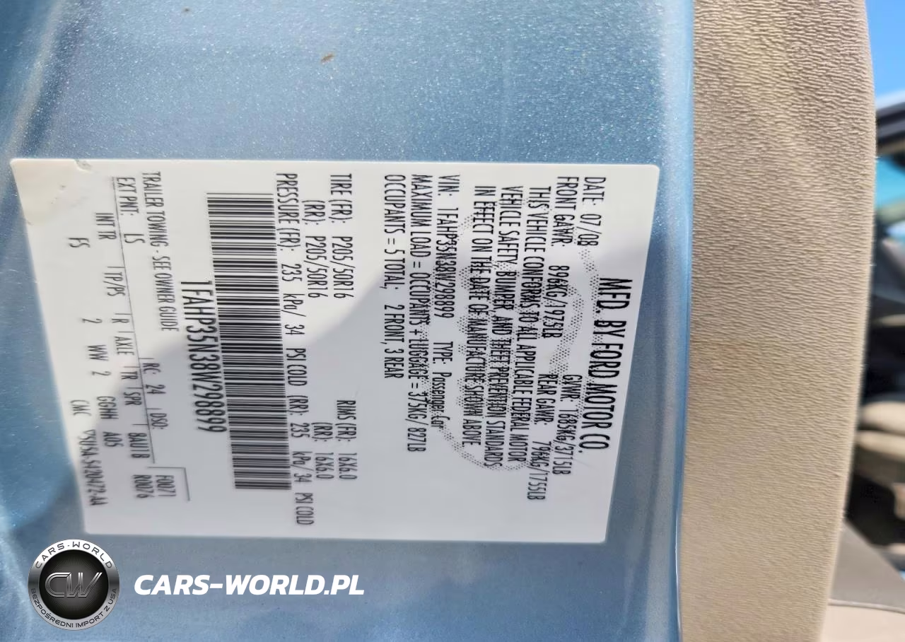 2008 Ford Focus Se VIN:1FAHP35N38W298899 - 12