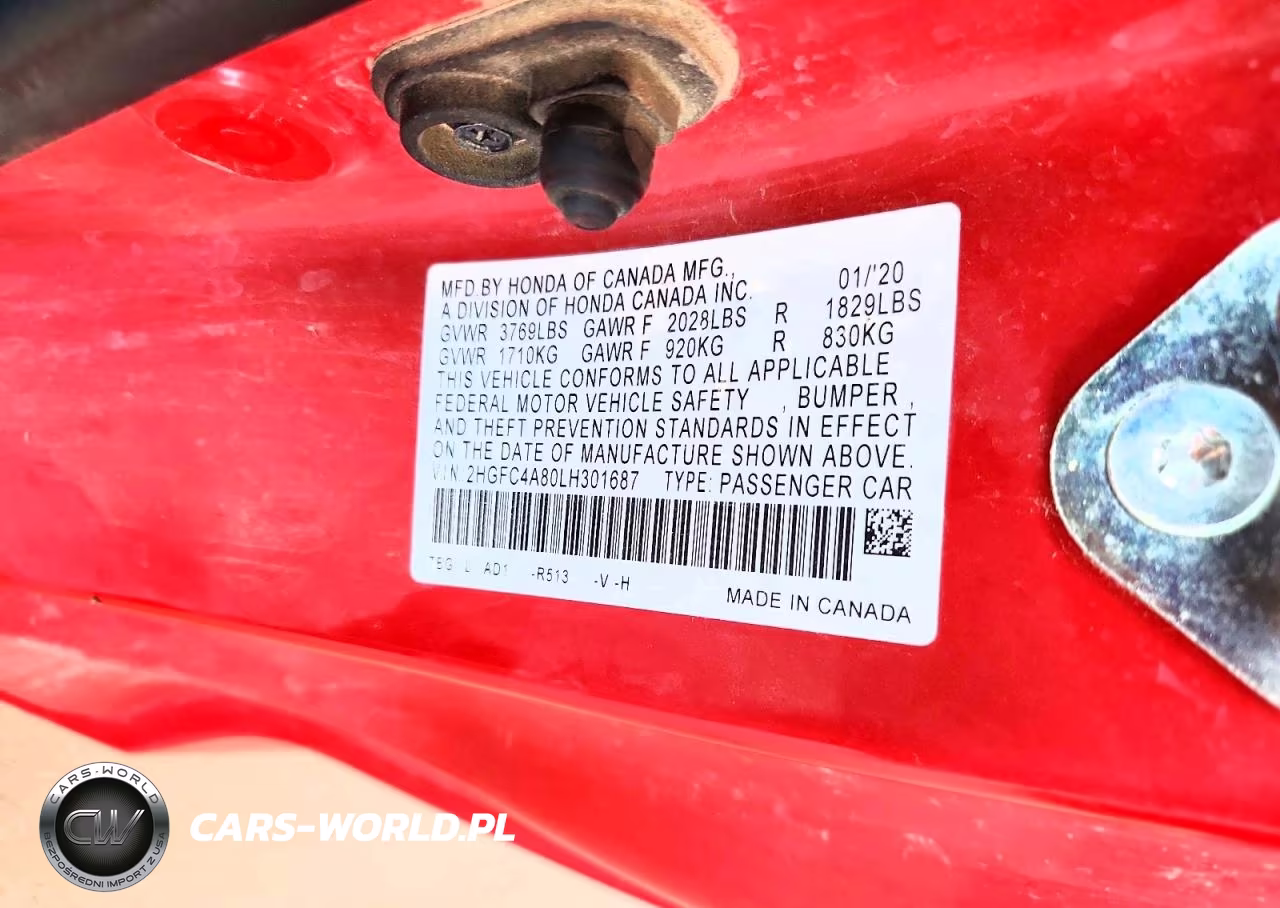 2020 Honda Civic Sport VIN:2HGFC4A80LH301687 - 12
