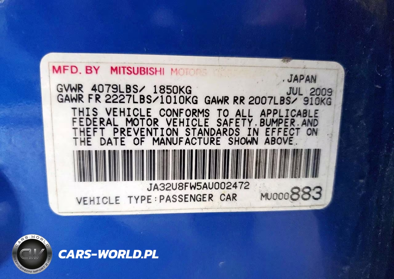 2010 Mitsubishi Lancer Gts VIN:JA32U8FW5AU002472 - 13