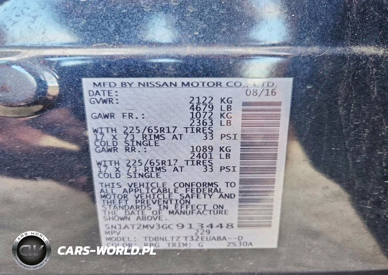 2016 Nissan Rogue Sv VIN:5N1AT2MV3GC913448 - 13