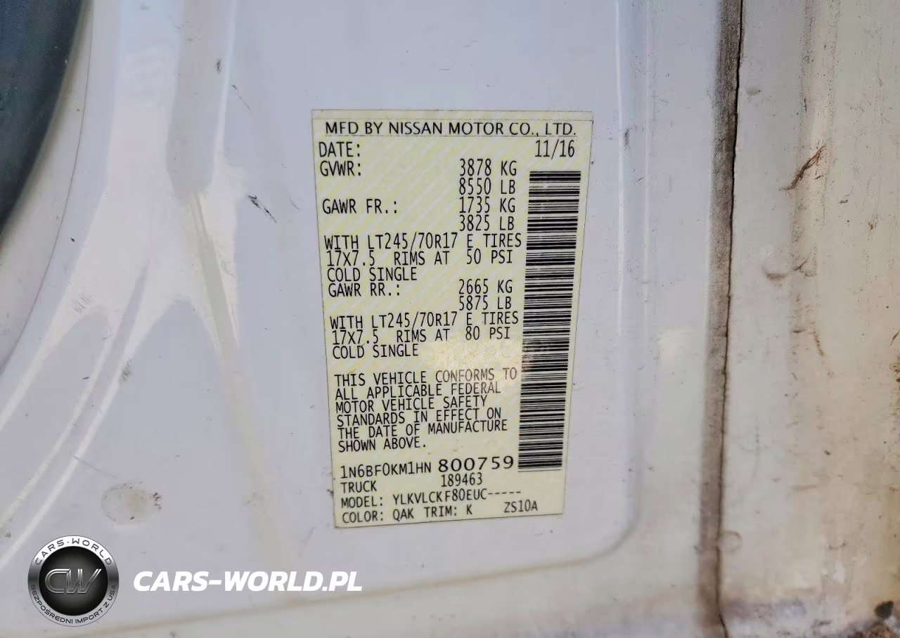 2017 Nissan Nv 1500 S VIN:1N6BF0KM1HN800759 - 12