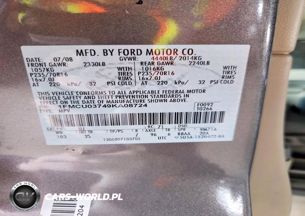 2009 Ford Escape Xlt VIN:1FMCU03749KA08724 - 12
