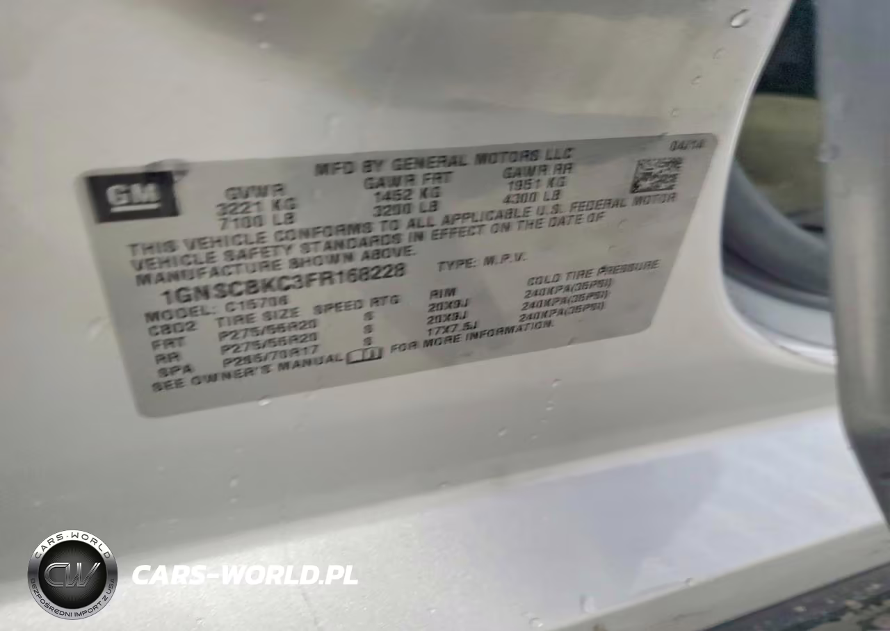 2015 Chevrolet Tahoe C1500 Lt VIN:1GNSCBKC3FR168228 - 13
