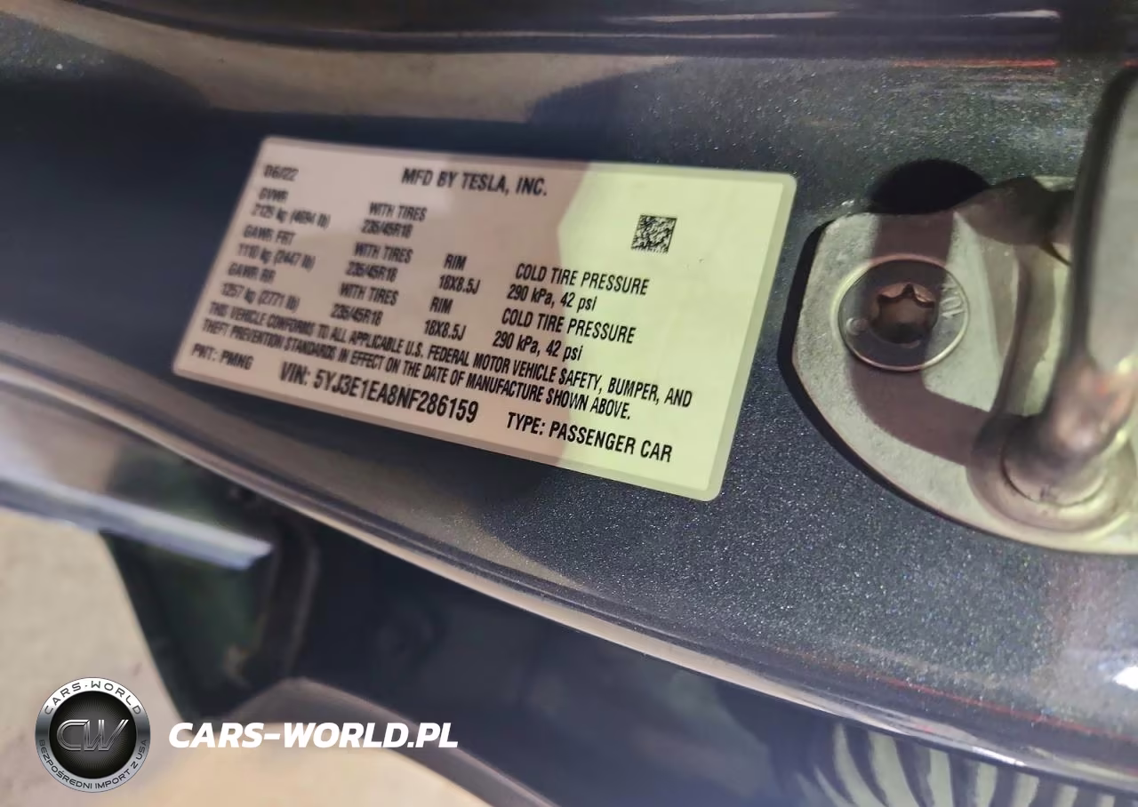 2022 Tesla Model 3 VIN:5YJ3E1EA8NF286159 - 12