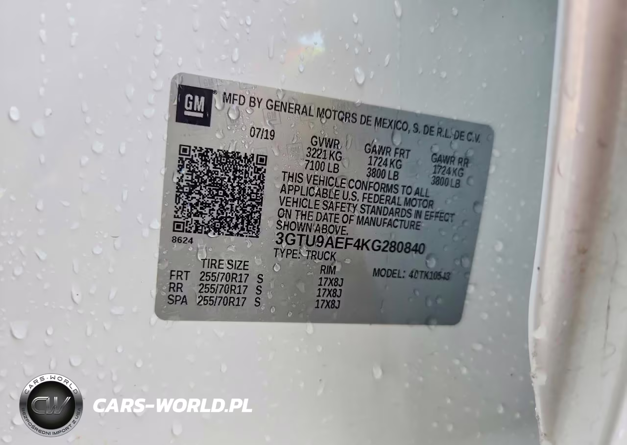 2019 GMC Sierra K1500 VIN:3GTU9AEF4KG280840 - 12