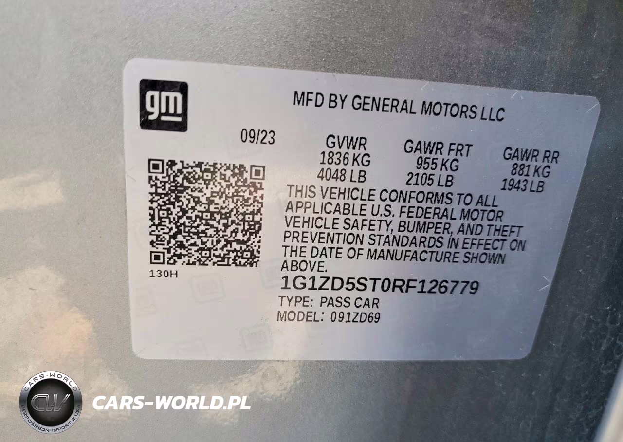 2024 Chevrolet Malibu Lt VIN:1G1ZD5ST0RF126779 - 12