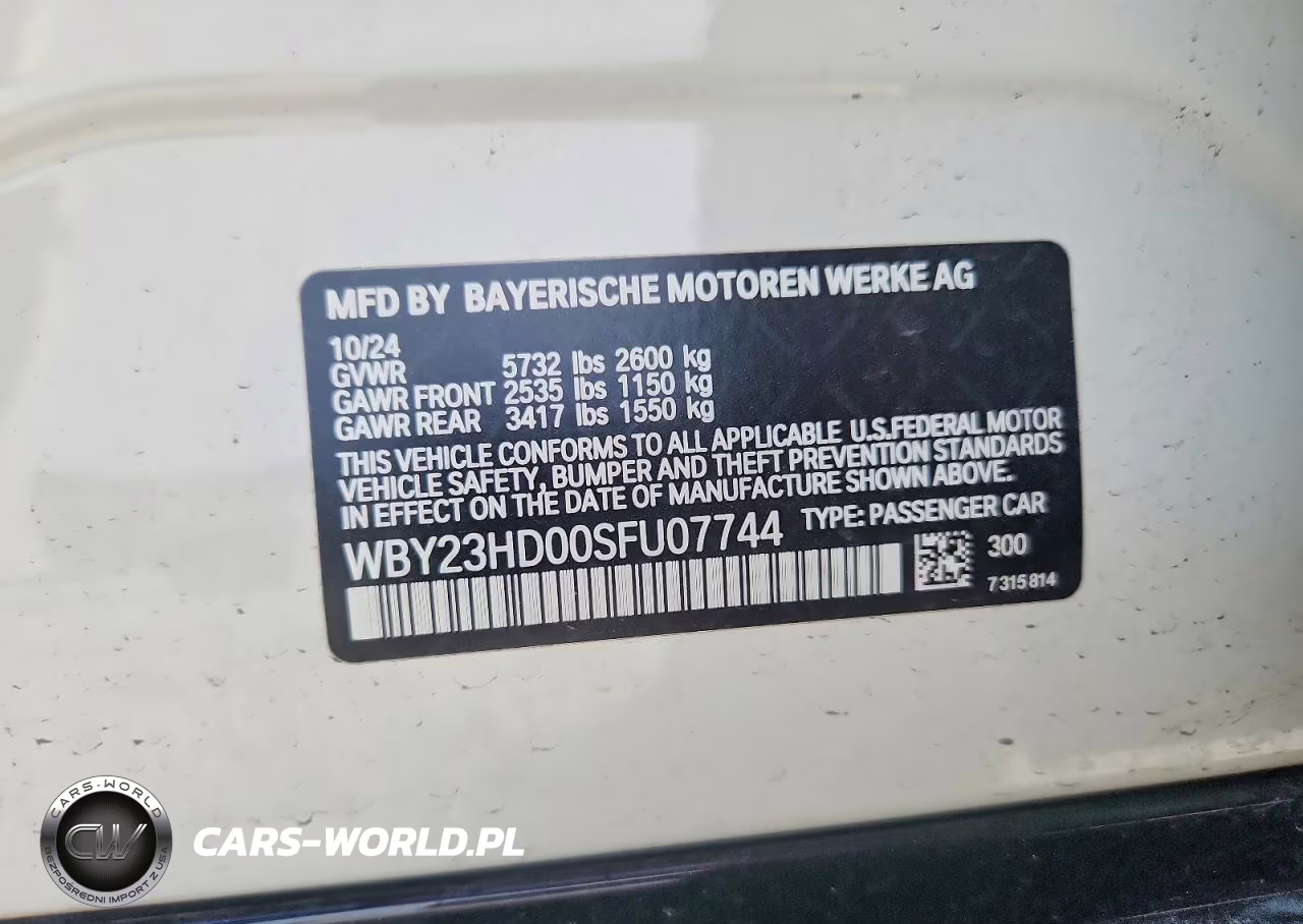 2025 BMW I4 Edrive 40 VIN:WBY23HD00SFU07744 - 12