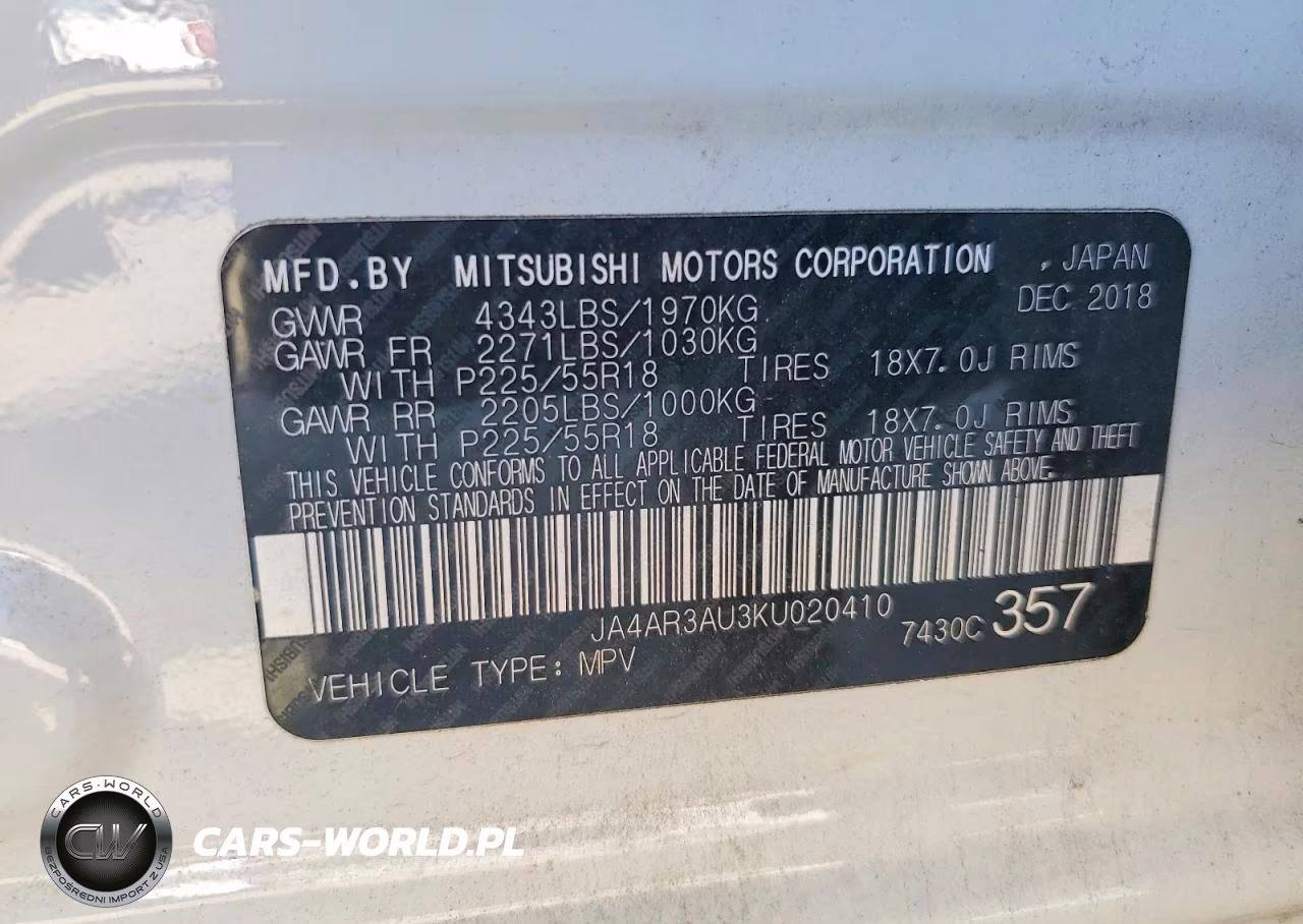 2019 Mitsubishi Outlander Sport Es VIN:JA4AR3AU3KU020410 - 14