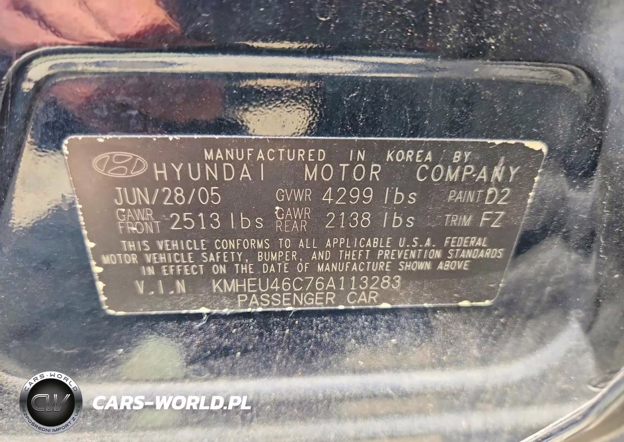 2006 Hyundai Sonata Gls VIN:KMHEU46C76A113283 - 13