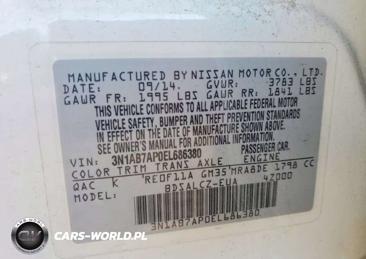 2014 NISSAN SENTRA S VIN:3N1AB7AP0EL686380 - 12
