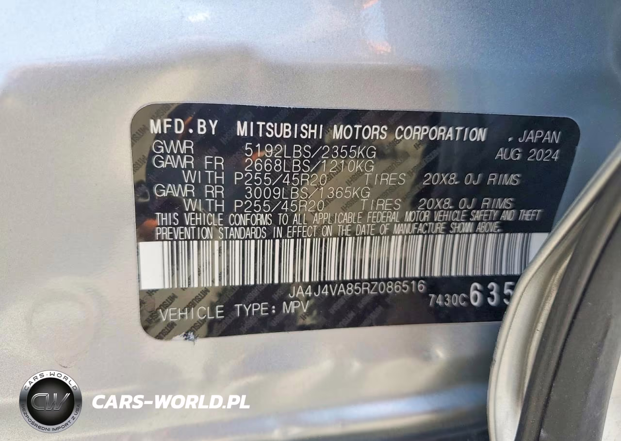 2024 Mitsubishi Outlander Se VIN:JA4J4VA85RZ086516 - 13