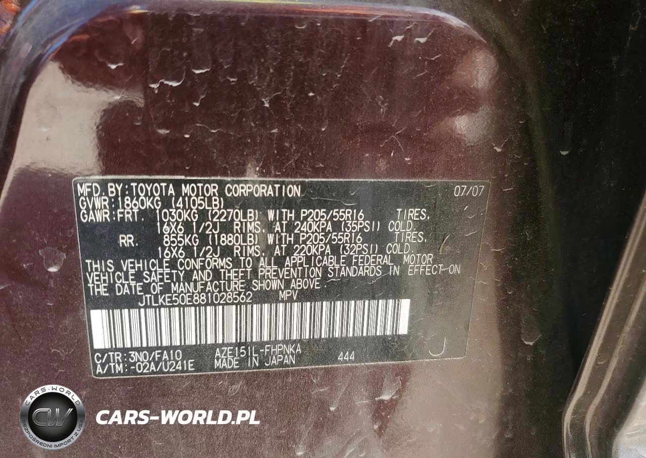 2008 Scion Xb Base VIN:JTLKE50E881028562 - 12