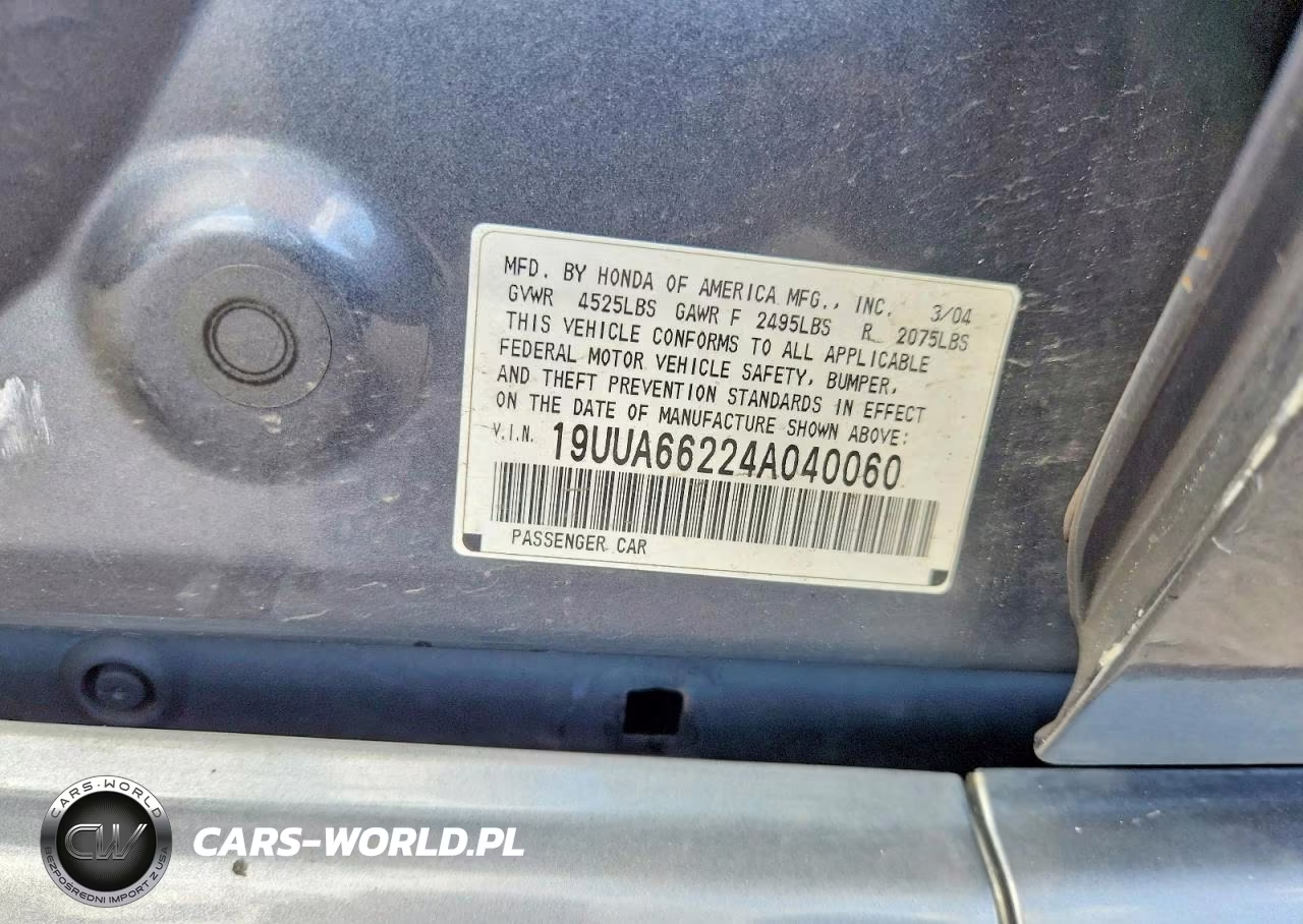 2004 Acura Tl VIN:19UUA66224A040060 - 12