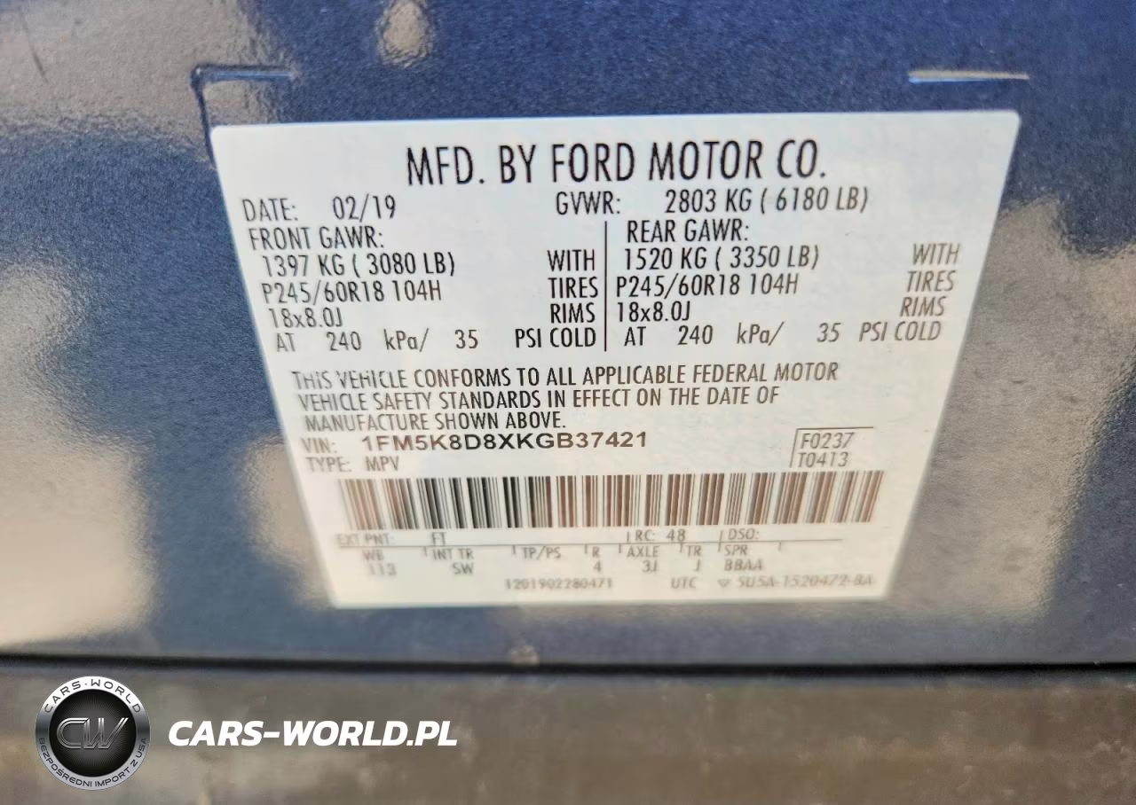 2019 Ford Explorer Xlt VIN:1FM5K8D8XKGB37421 - 13