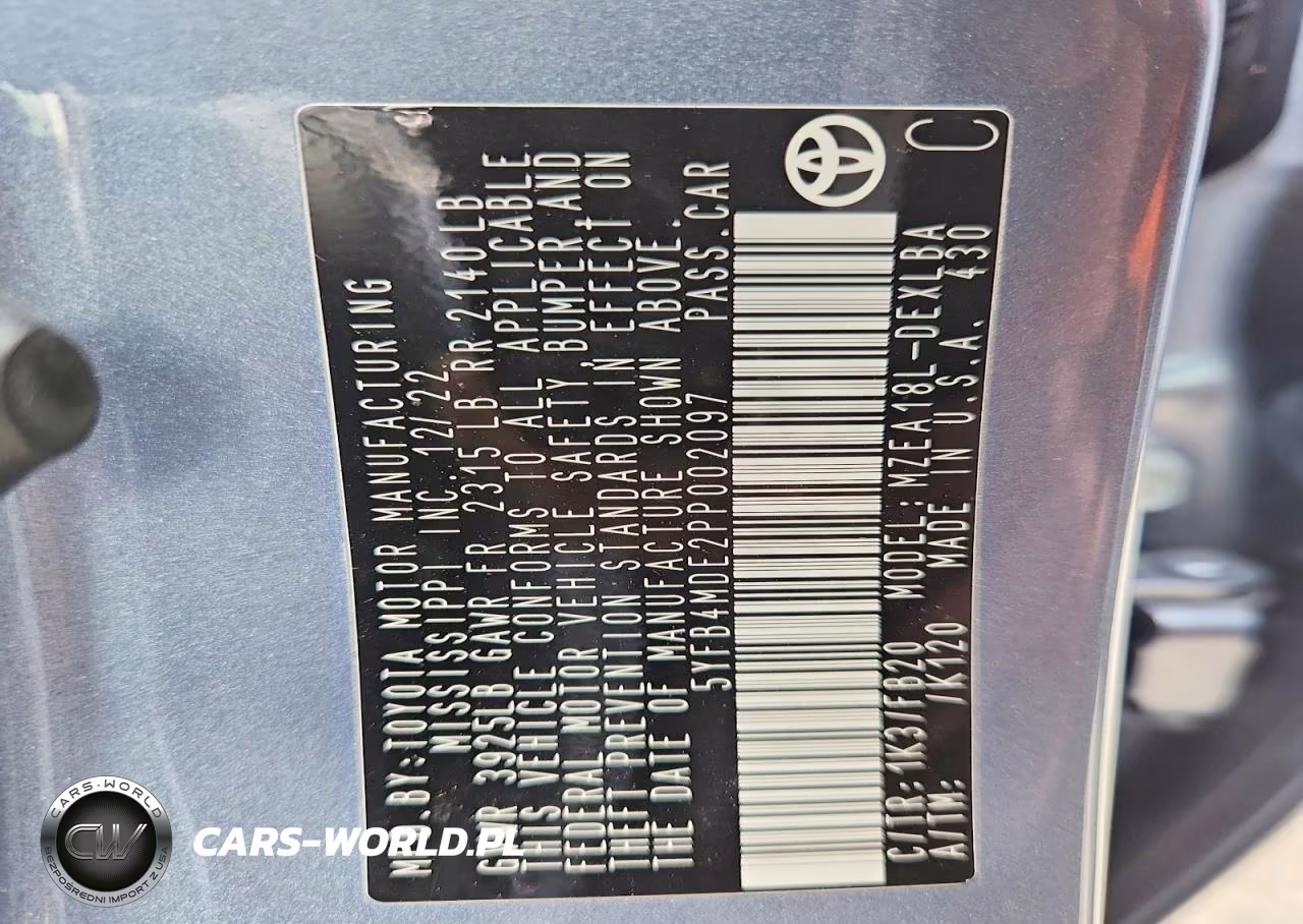 2023 Toyota Corolla Le VIN:5YFB4MDE2PP002097 - 12