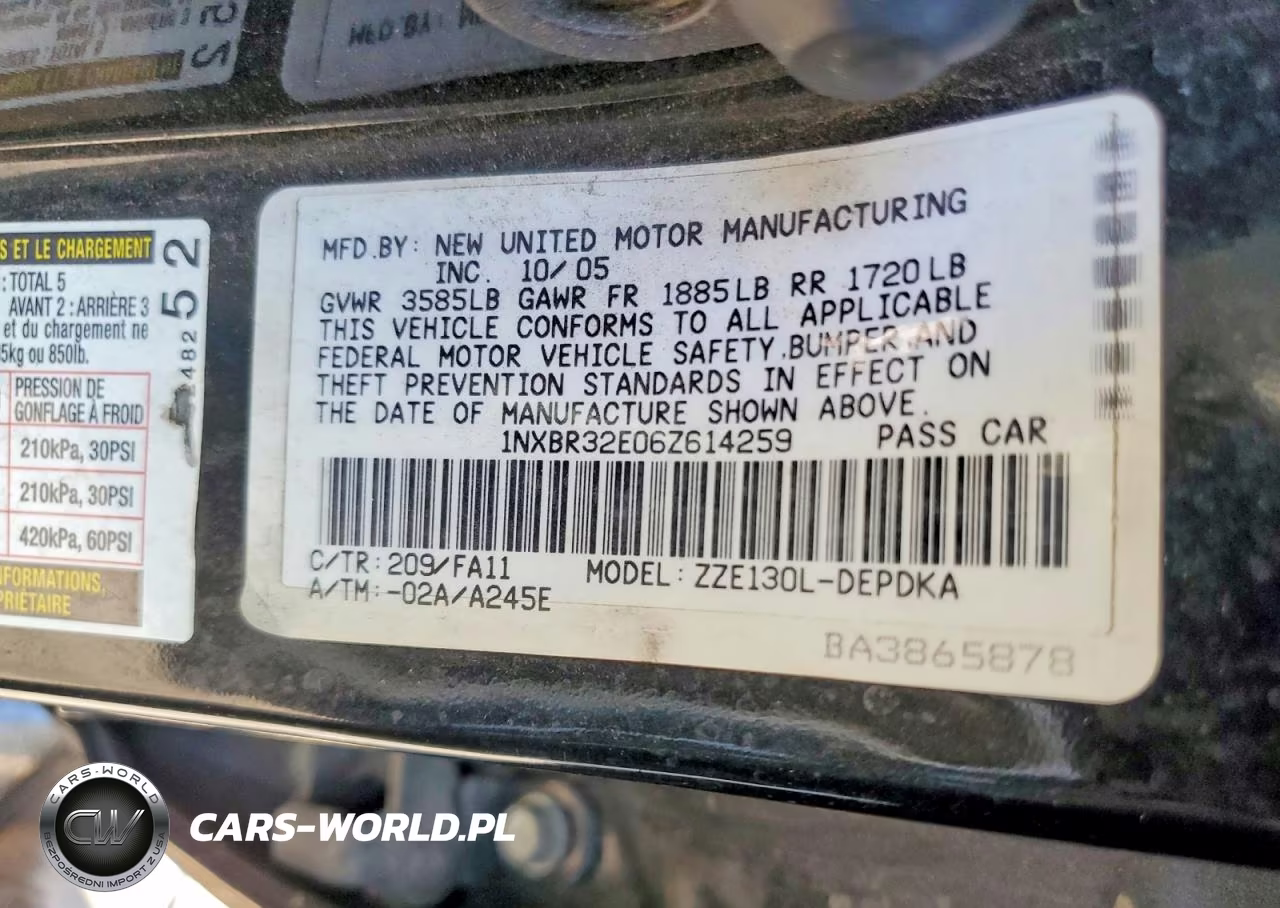2006 Toyota Corolla VIN:1NXBR32E06Z614259 - 12