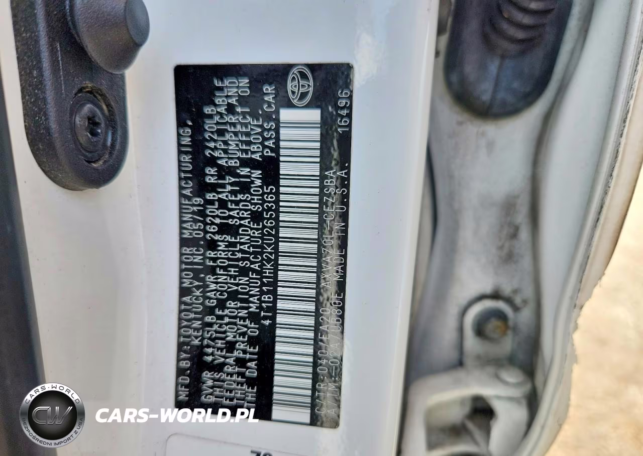 2019 Toyota Camry Se VIN:4T1B11HK2KU265365 - 12