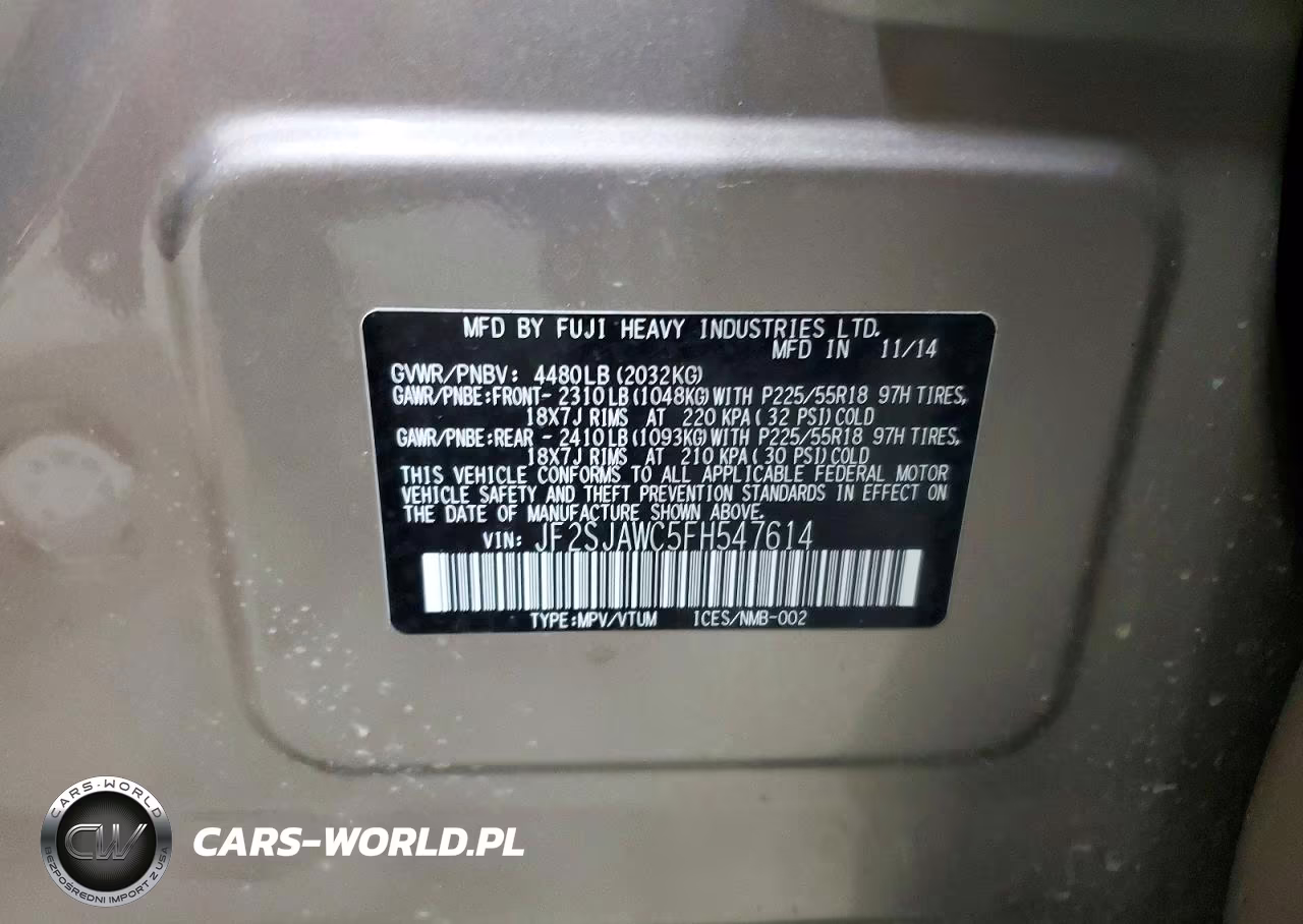 2015 Subaru Forester 2.5I Touring VIN:JF2SJAWC5FH547614 - 13