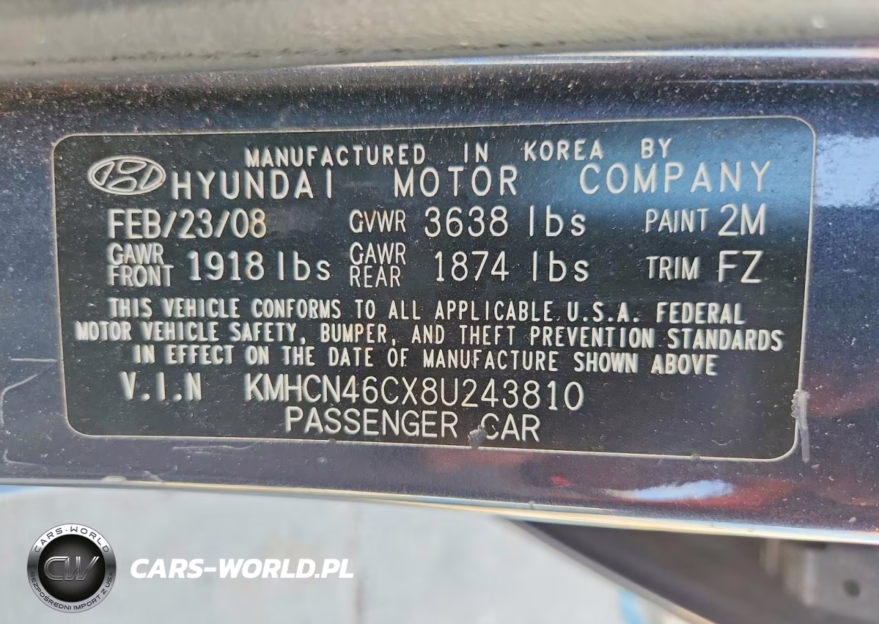 2008 Hyundai Accent Gls VIN:KMHCN46CX8U243810 - 12