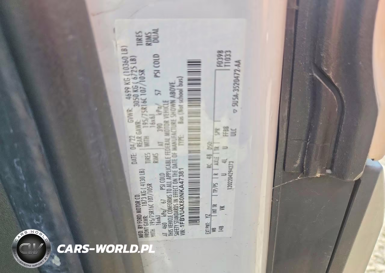 2022 Ford Transit T-350 Hd VIN:1FBVU4X80NKA47381 - 13