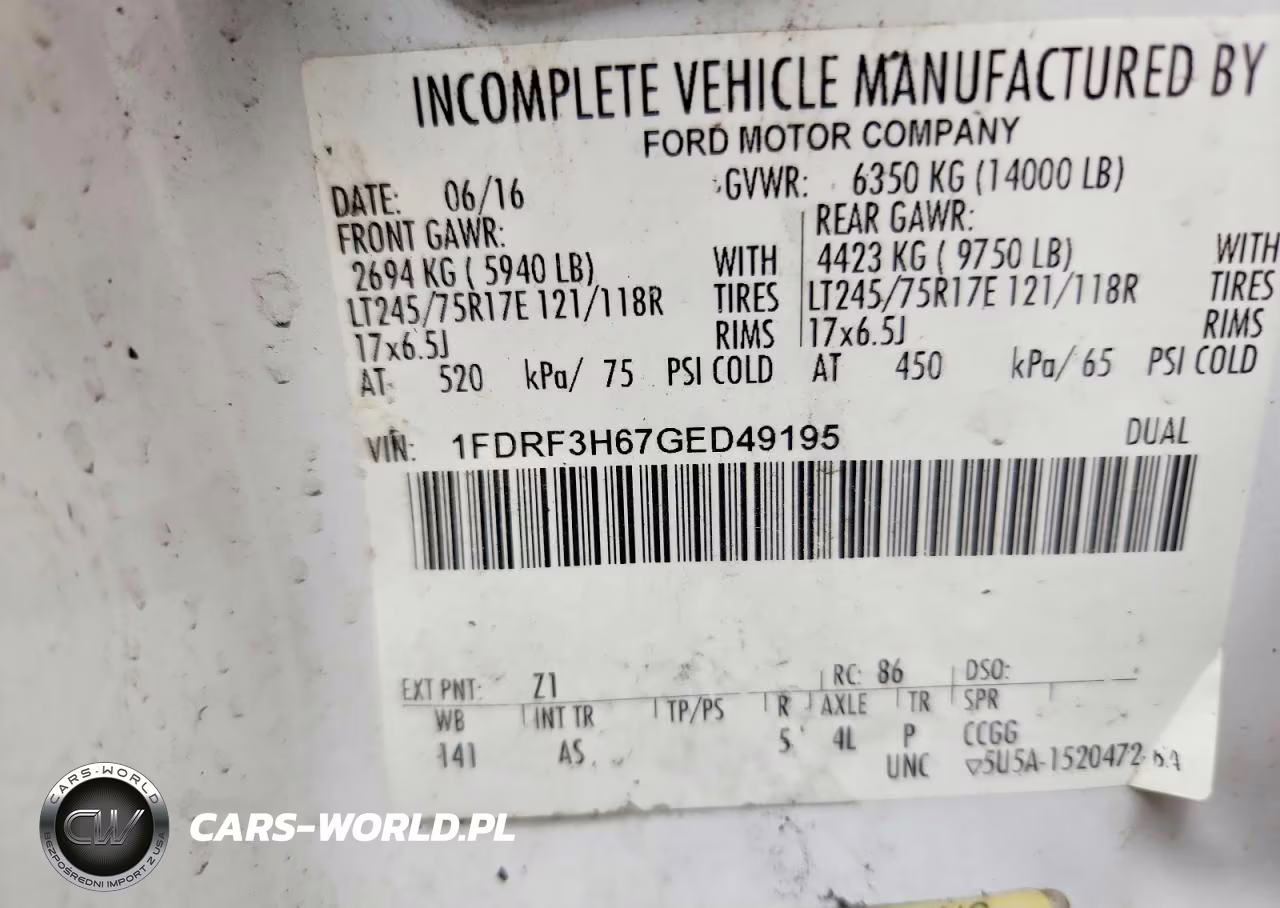 2016 Ford F350 Super Duty VIN:1FDRF3H67GED49195 - 12