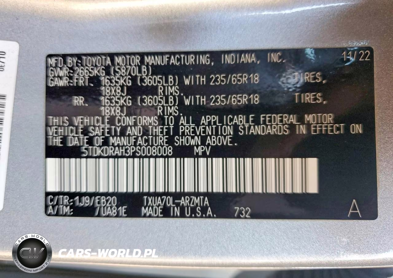 2023 Toyota Highlander Xle VIN:5TDKDRAH3PS008008 - 13