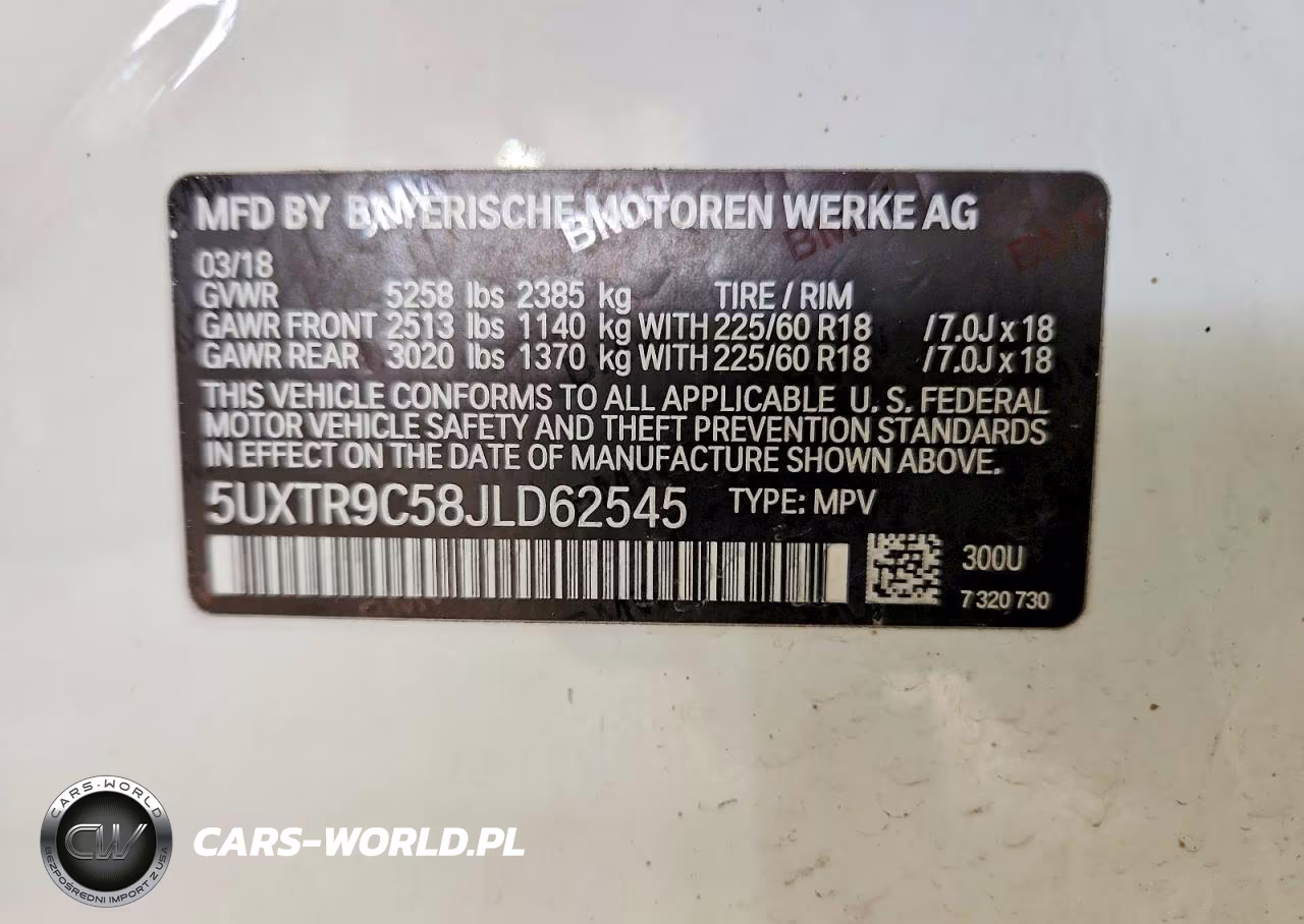 2018 BMW X3 xDrive30I VIN:5UXTR9C58JLD62545 - 14