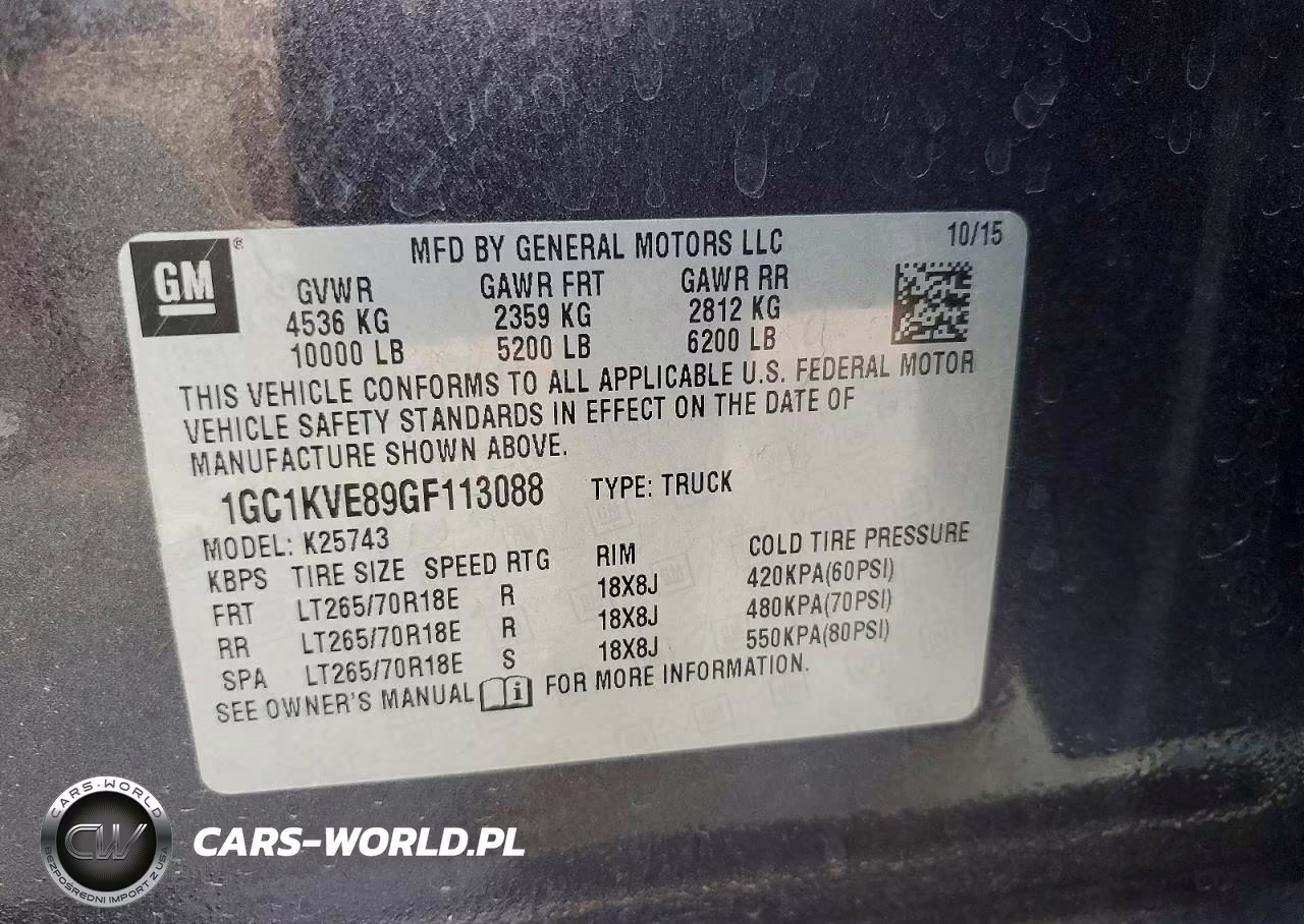 2016 Chevrolet Silverado K2500 Heavy Duty Lt VIN:1GC1KVE89GF113088 - 12