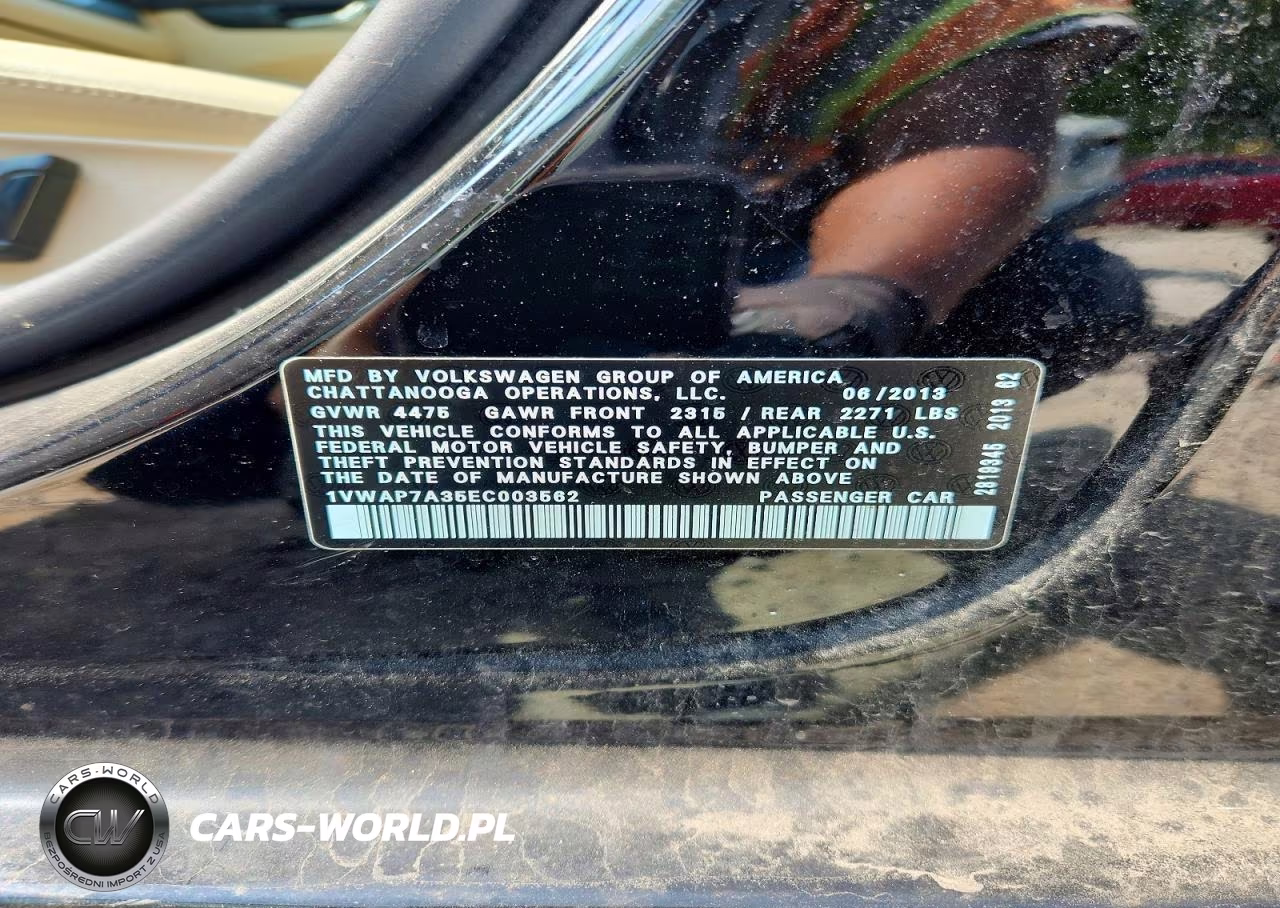 2014 Volkswagen Passat S VIN:1VWAP7A35EC003562 - 12