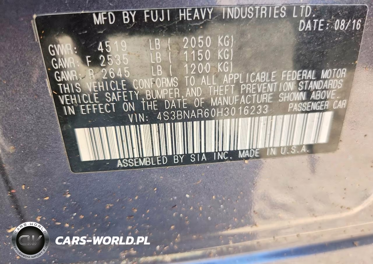 2017 Subaru Legacy Sport VIN:4S3BNAR60H3016233 - 12