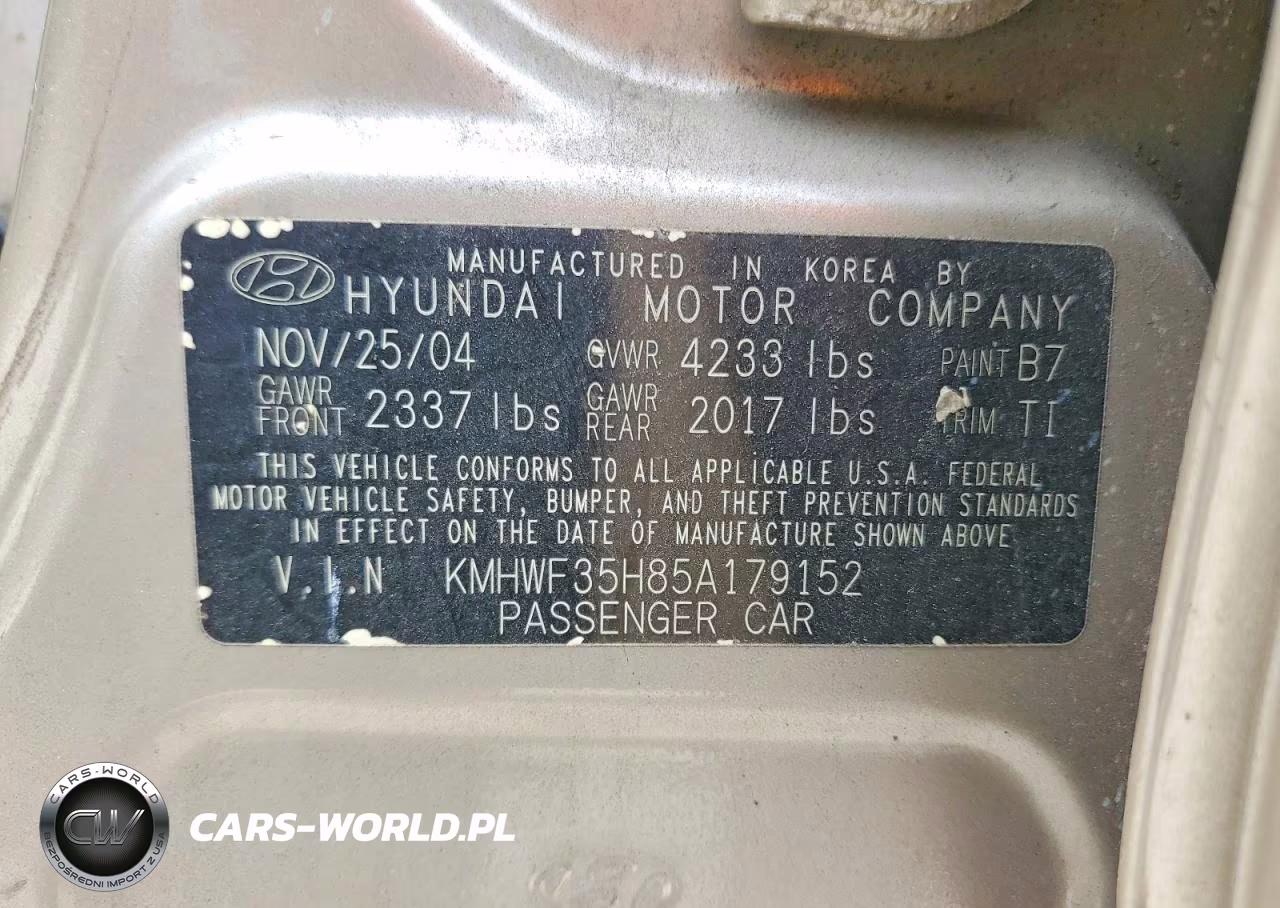 2005 Hyundai Sonata Gls VIN:KMHWF35H85A179152 - 12