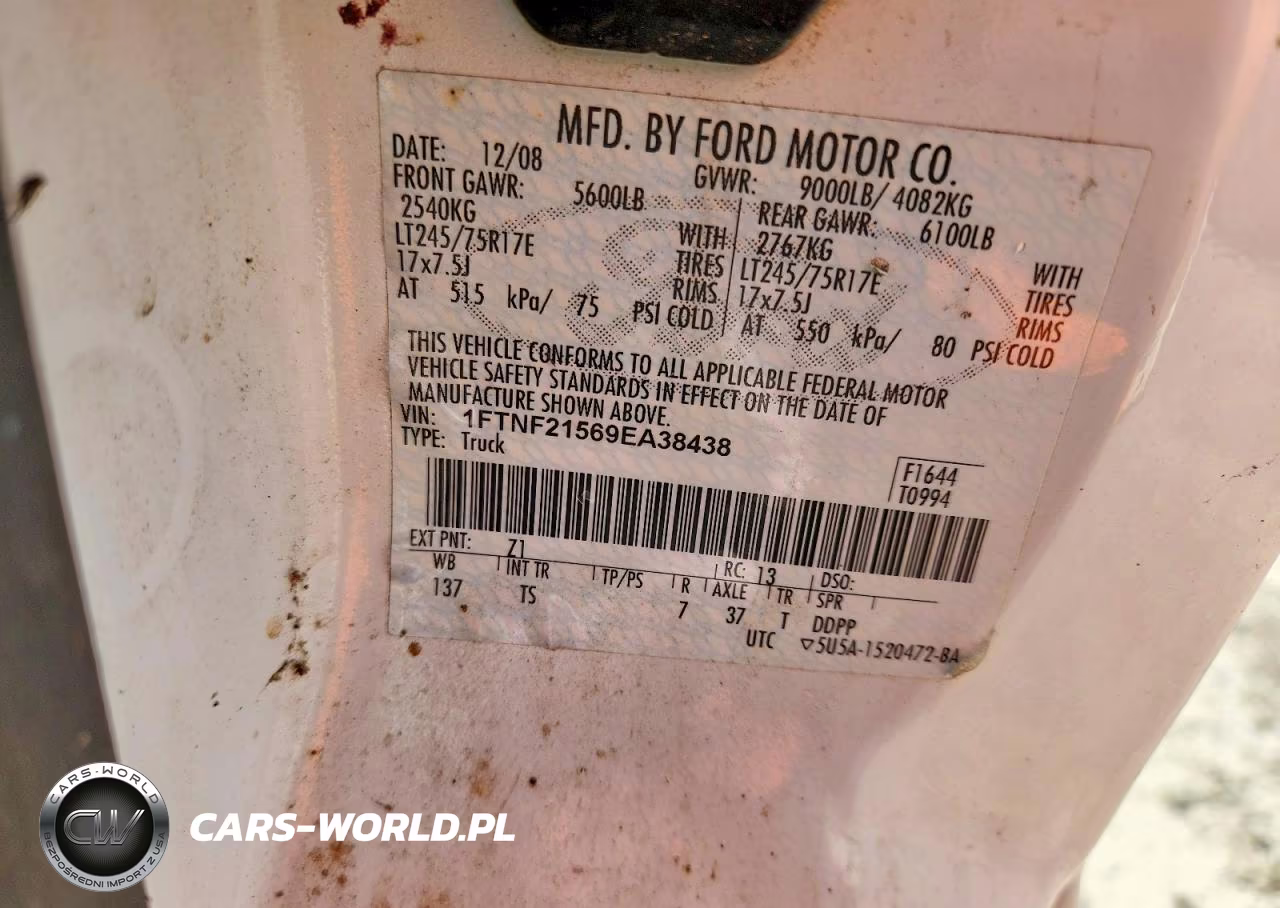 2009 Ford F250 Super Duty VIN:1FTNF21569EA38438 - 12