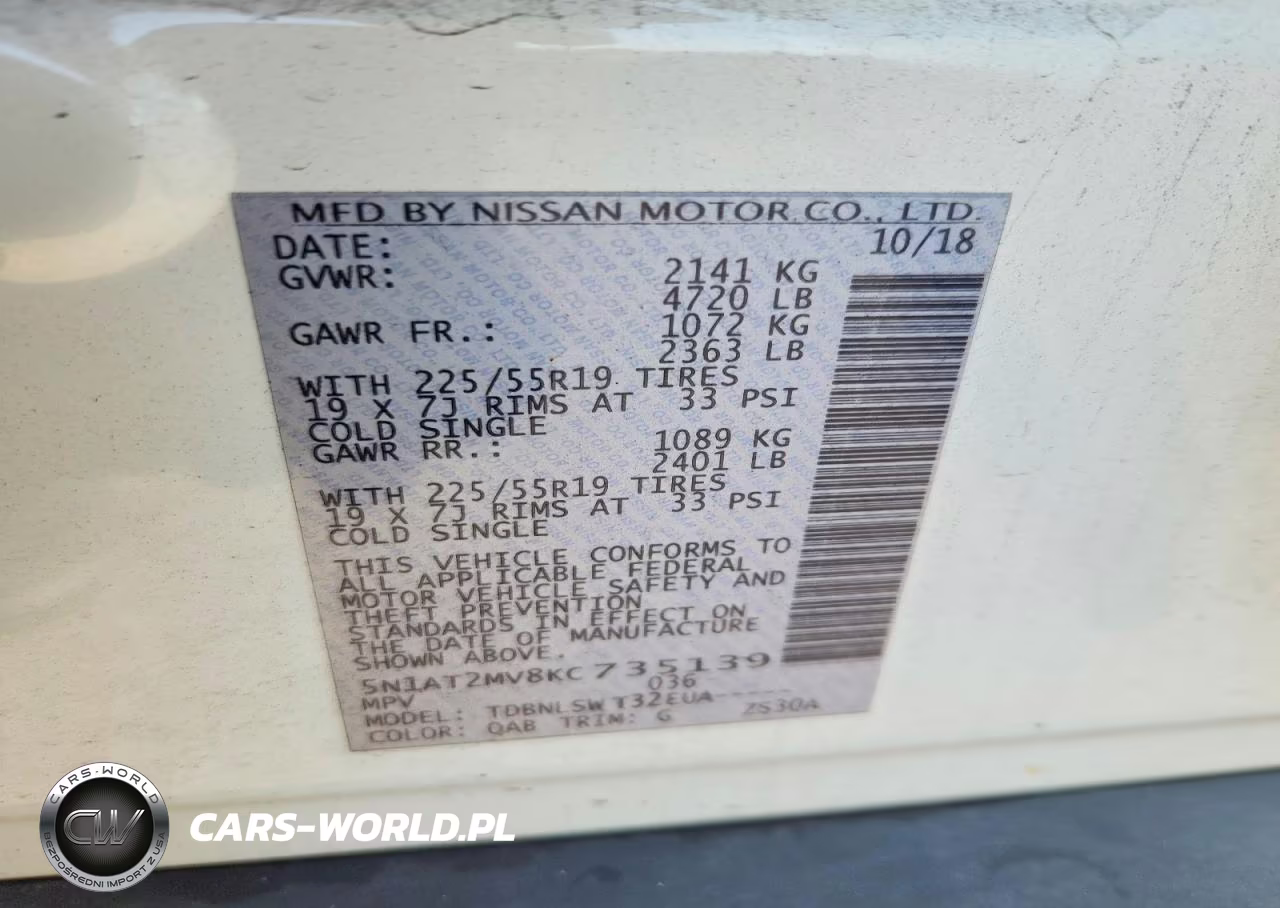 2019 Nissan Rogue Sl VIN:5N1AT2MV8KC735139 - 14