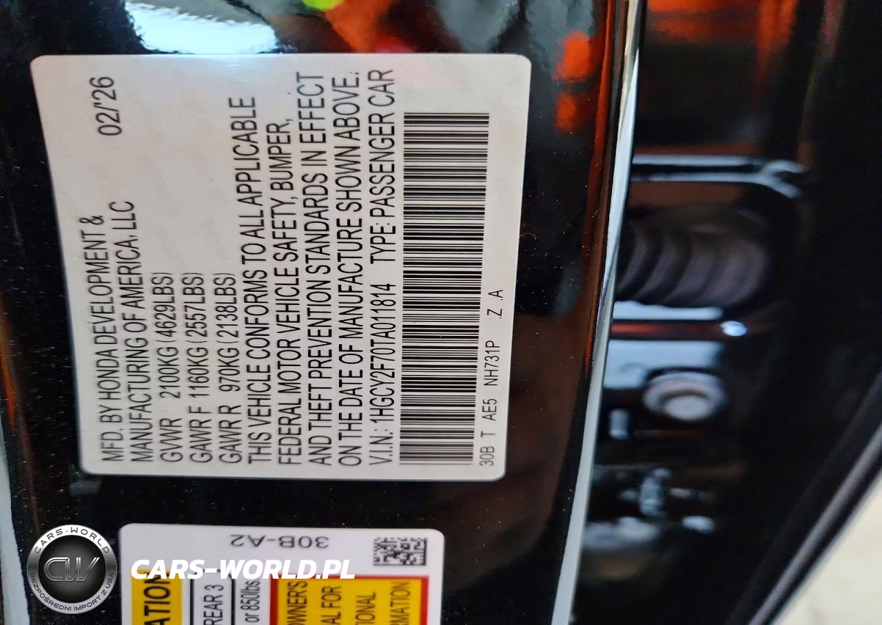 2026 Honda Accord Hybrid Sport-L VIN:1HGCY2F70TA011814 - 12