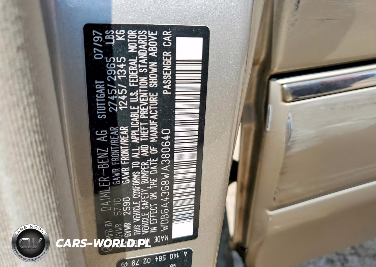 1998 Mercedes-Benz S 420 VIN:WDBGA43G8WA380640 - 12