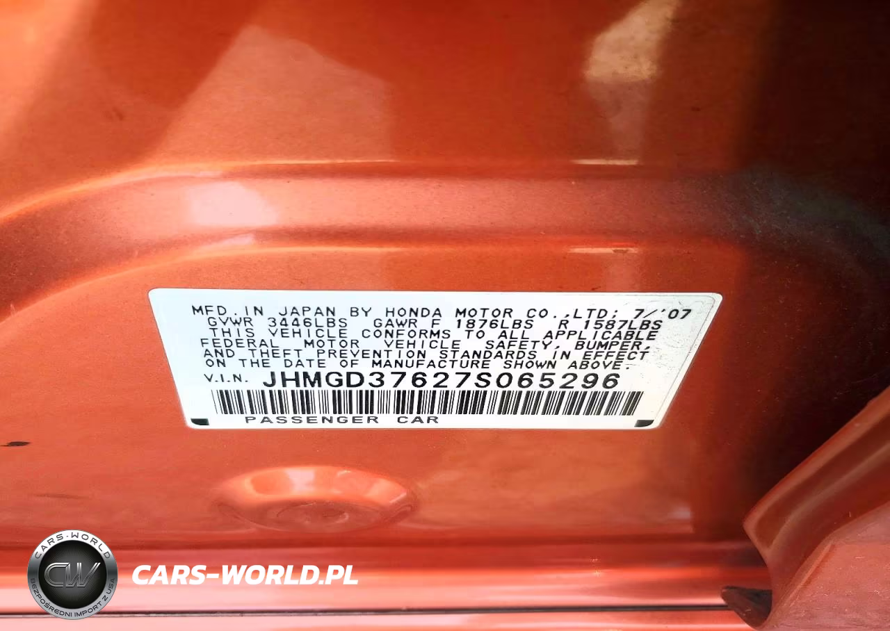 2007 Honda Fit S VIN:JHMGD37627S065296 - 14