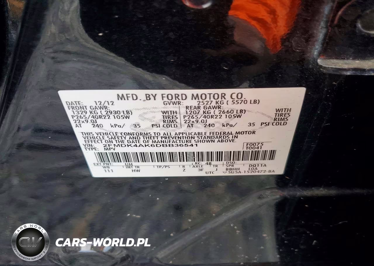 2013 Ford Edge Sport VIN:2FMDK4AK6DBB36541 - 13