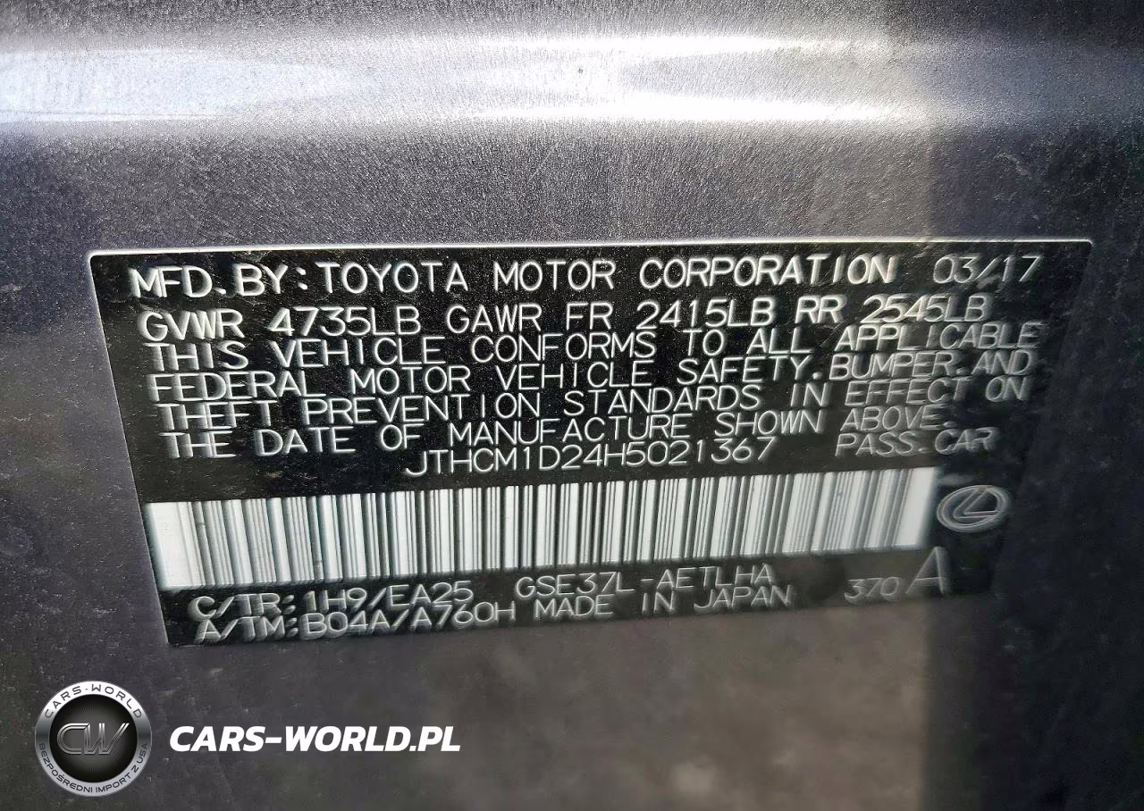 2017 Lexus Is 300 VIN:JTHCM1D24H5021367 - 13