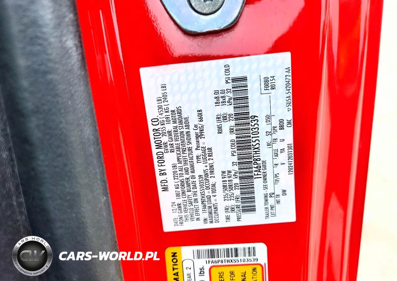 2025 Ford Mustang Gt VIN:1FA6P8THXS5103539 - 12