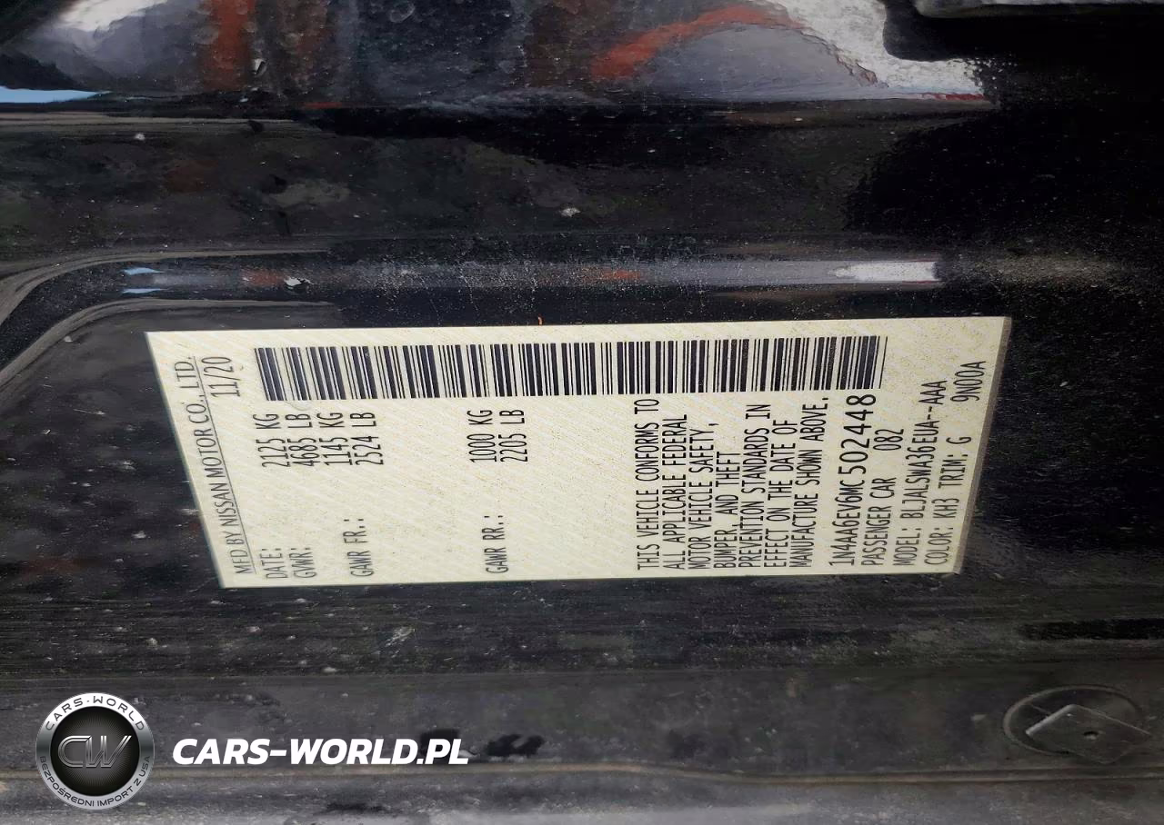 2021 Nissan Maxima Sr VIN:1N4AA6EV6MC502448 - 12