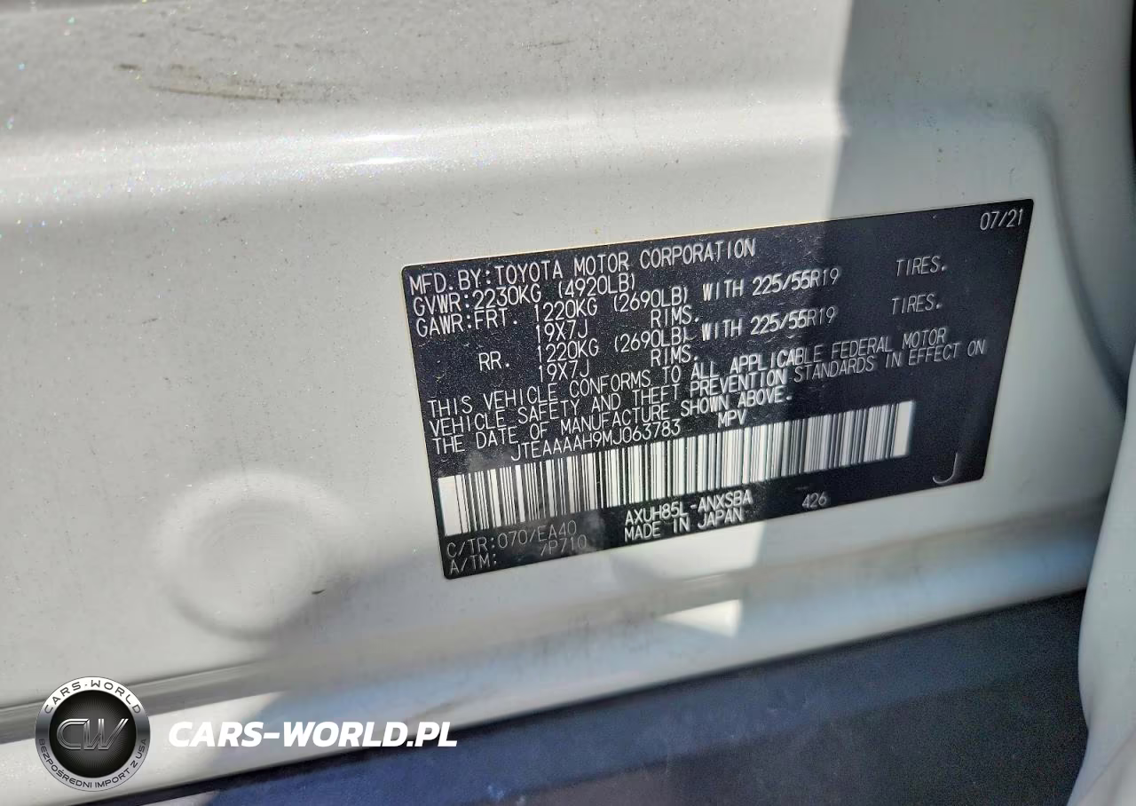 2021 Toyota Venza Limited VIN:JTEAAAAH9MJ063783 - 14