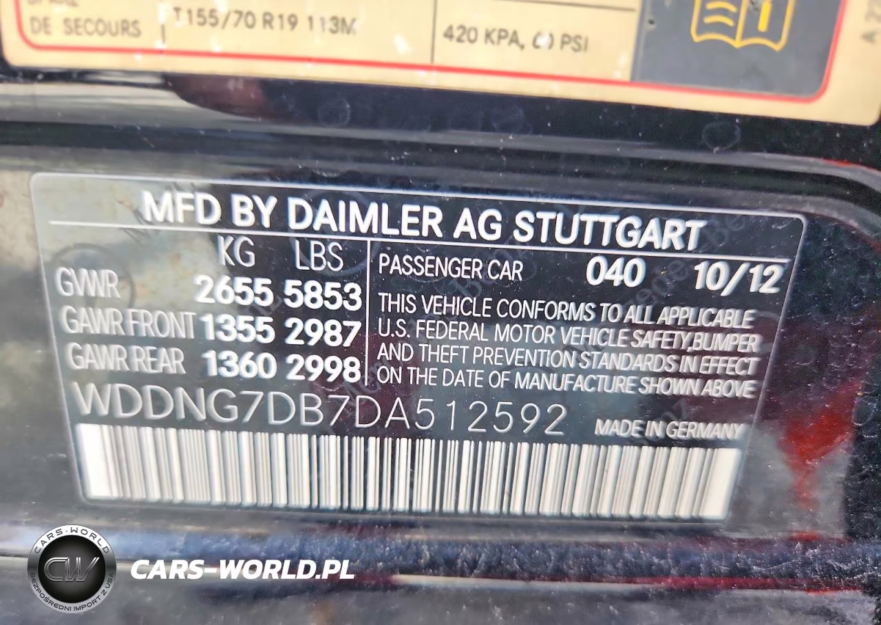 2013 Mercedes-Benz S 550 VIN:WDDNG7DB7DA512592 - 12
