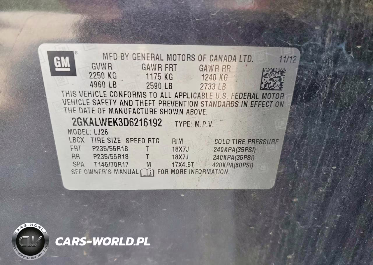 2013 GMC Terrain Slt VIN:2GKALWEK3D6216192 - 13