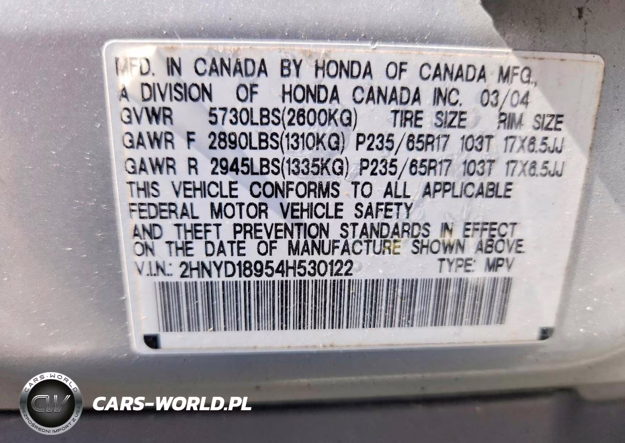 2004 Acura Mdx Touring VIN:2HNYD18954H530122 - 13